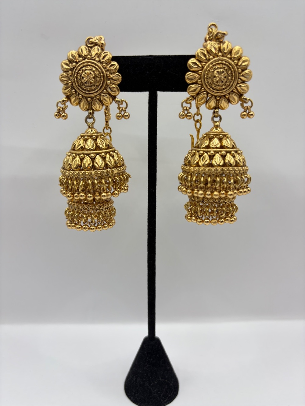 Gold- Plated Desi Jhumka Drop Earrings With Sahara - Women Jewelry